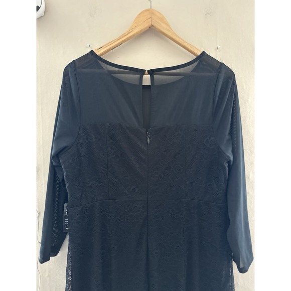 Torrid Womens Black Mesh Lace Gown Size 14 NWT Whimsigoth Prom Formal Grunge - Picture 7 of 11